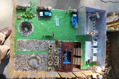 Expo Emprende 2014 y 2015: los proyectos de los estudiantes Maqueta con áreas verdes y construcciones en miniatura