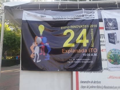 Expo InnovaTEC 2016 Lona del evento colgada a la entrada de la exposición